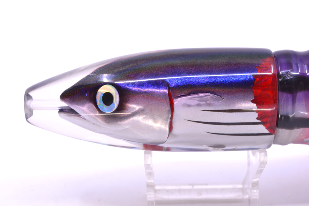 JB Signature Lures Bleeding Purple Skipjack Large Barrel Bomb 12" 10.5oz Skirted Skipjack GZE