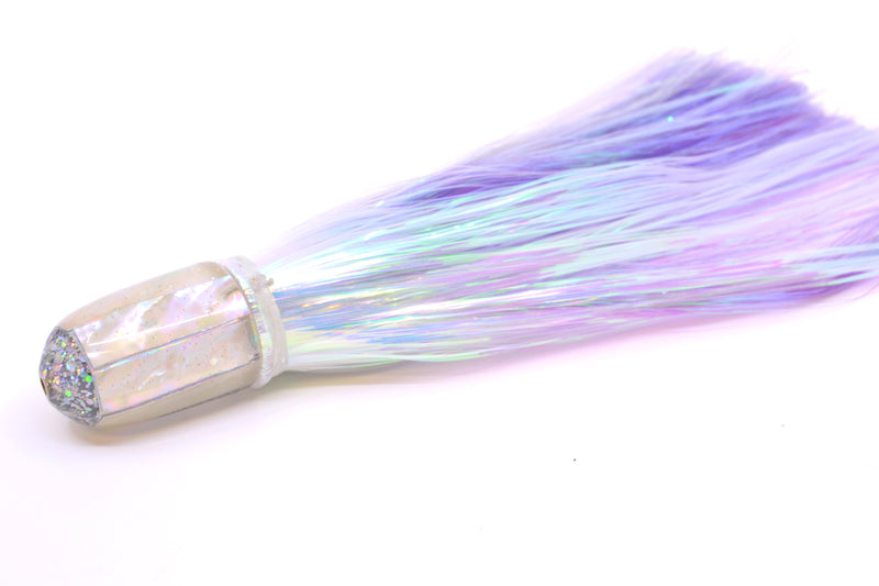 Marlin Magic Lures White Awabi Ahi P Bullet 7" 3.7oz Flashabou White/Purple GZE