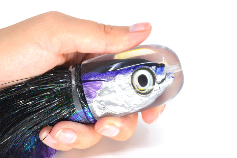 Aloha Lures Black-Blue/Purple Back Large Magic Malolo 12" 7oz Strobez Black-Purple
