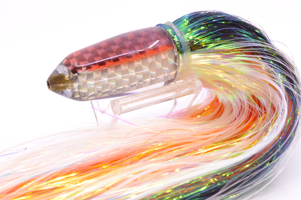 Joe Yee Lures by KEGZ Silver Rainbow Root Beer Back Lead Shorty Bullet 9" 5oz Flashabou