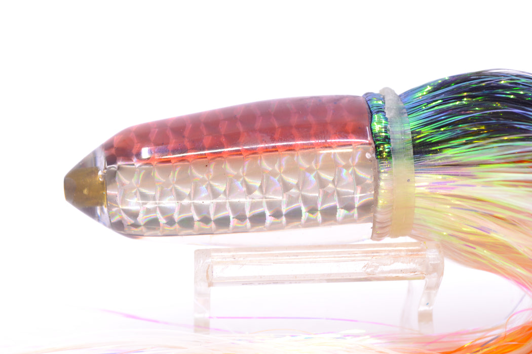 Joe Yee Lures by KEGZ Silver Rainbow Root Beer Back Lead Shorty Bullet 9" 5oz Flashabou