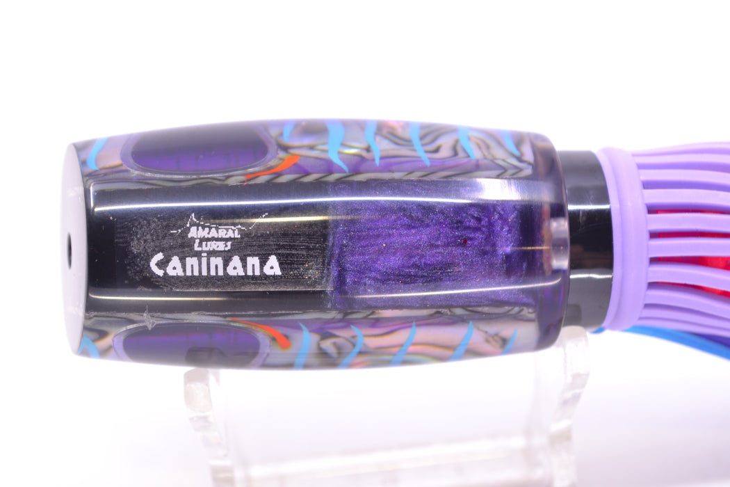 Amaral Lures Abalone Shell Ice Blue Stripes Purple Back Caninana 11" 4oz Blue-Ice Blue-Lavender