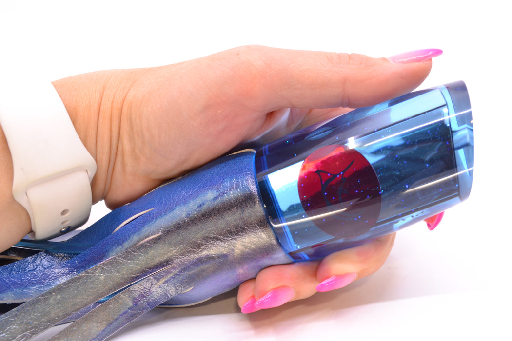 Bonze Lures Ice Blue Mirrored Red Eyes Ballistic 12" 10.5oz ALV Vinyl Blue Skipjack