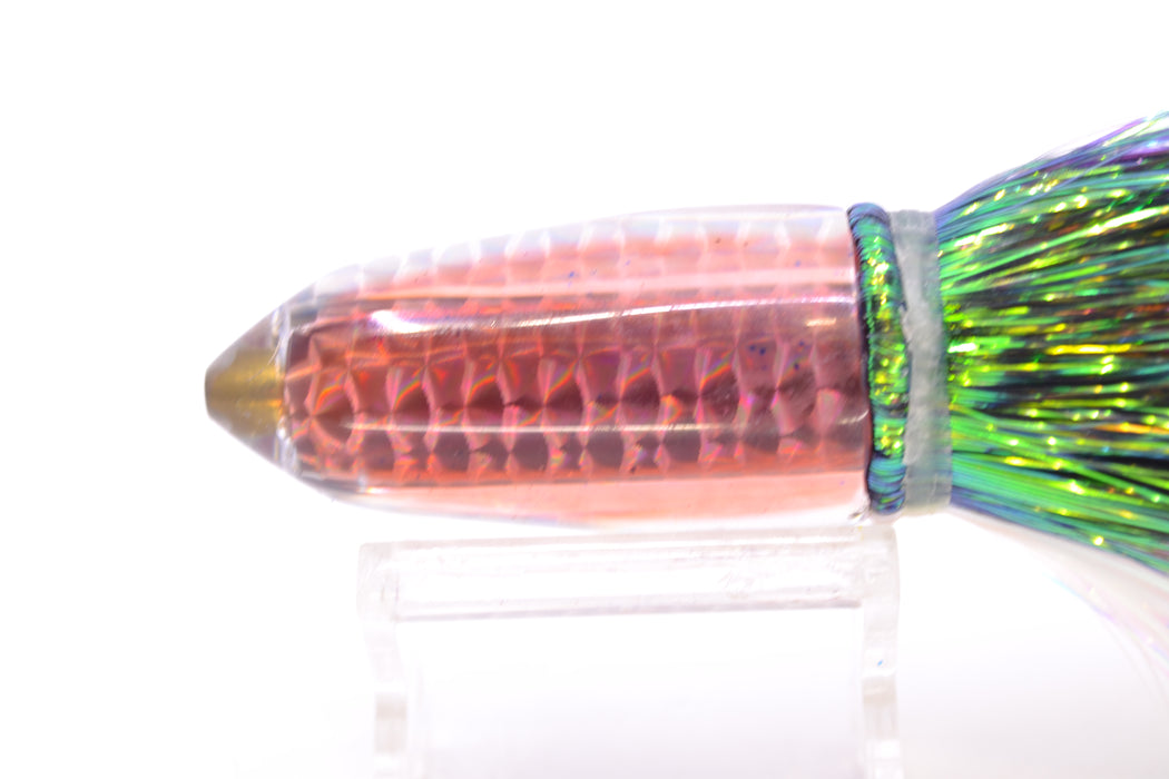 Joe Yee Lures by KEGZ Silver Rainbow Root Beer Back Lead Shorty Bullet 9" 5oz Flashabou