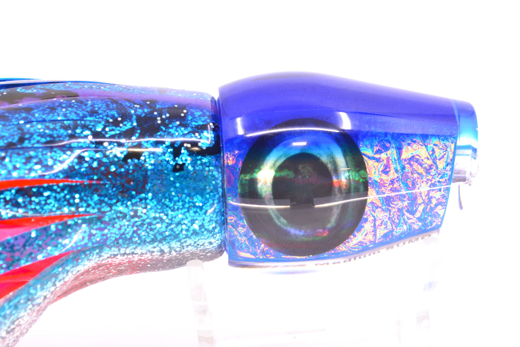 Moyes Lures Blue-Pink Dichro Blue Back Taxi Eyes Medium Sumo 12" 6.8oz Skirted