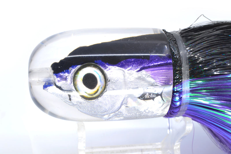Aloha Lures Black-Blue/Purple Back Large Magic Malolo 12" 7oz Strobez Black-Purple