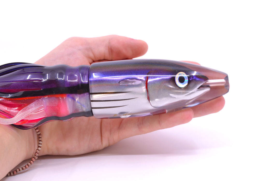 JB Signature Lures Bleeding Purple Skipjack Large Barrel Bomb 12" 10.5oz Skirted Skipjack GZE