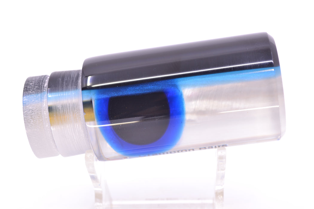 Crampton Baits Real White MOP Black-Blue Back Black-Blue Eyes Flat Face Tube 12" 4.5oz