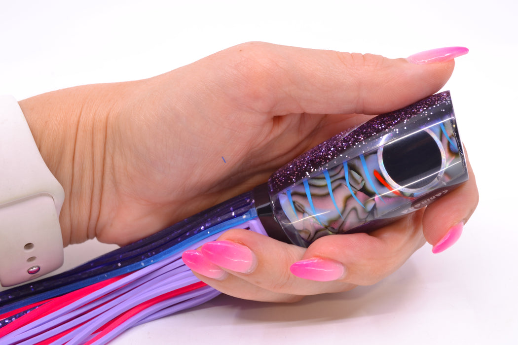 Amaral Lures Abalone Shell Ice Blue Stripes Purple Back Caninana 11" 4oz Blue-Ice Blue-Lavender