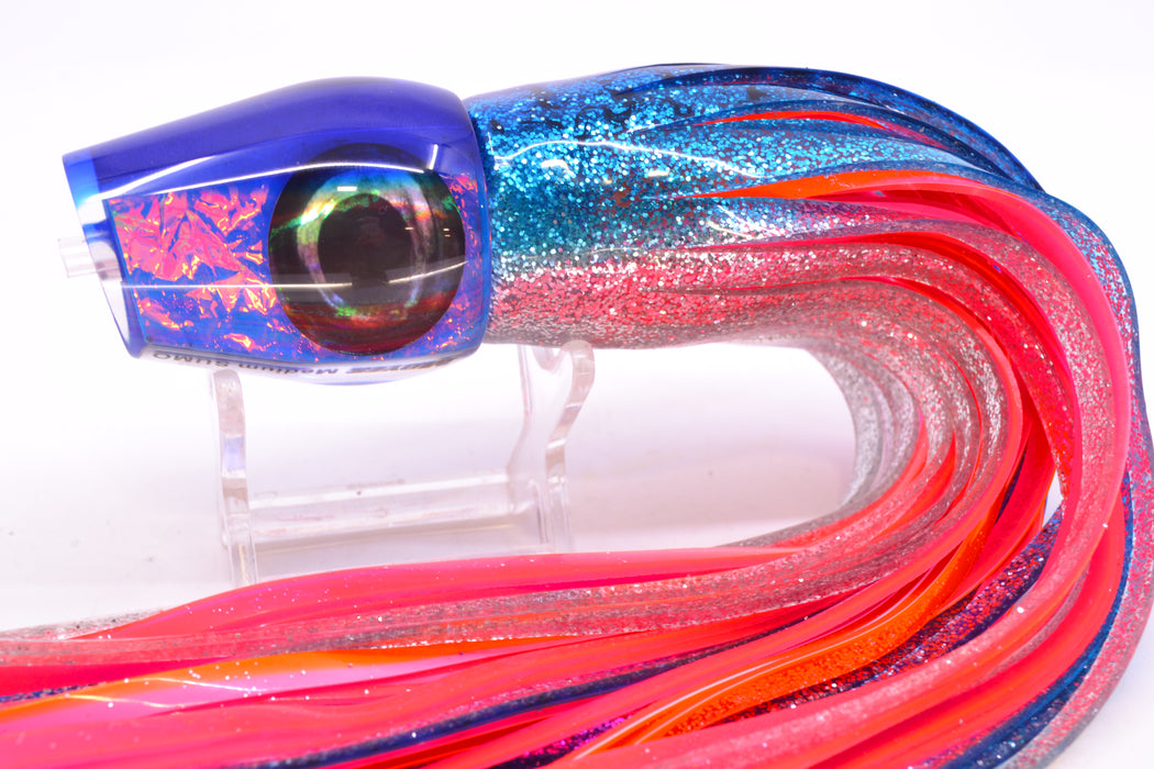 Moyes Lures Blue-Pink Dichro Blue Back Taxi Eyes Medium Sumo 12" 6.8oz Skirted