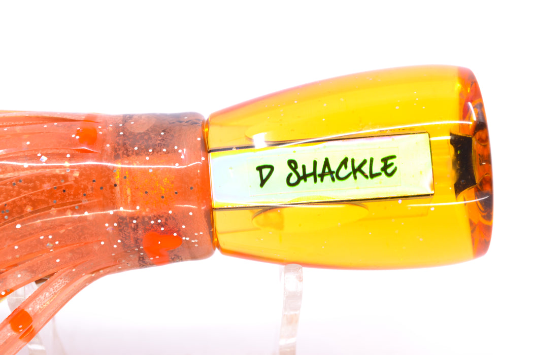 Bonze Lures Amber Mirrored Red Eyes D Shackle 9" 3.5oz Skirted Root Beer-Petrolero