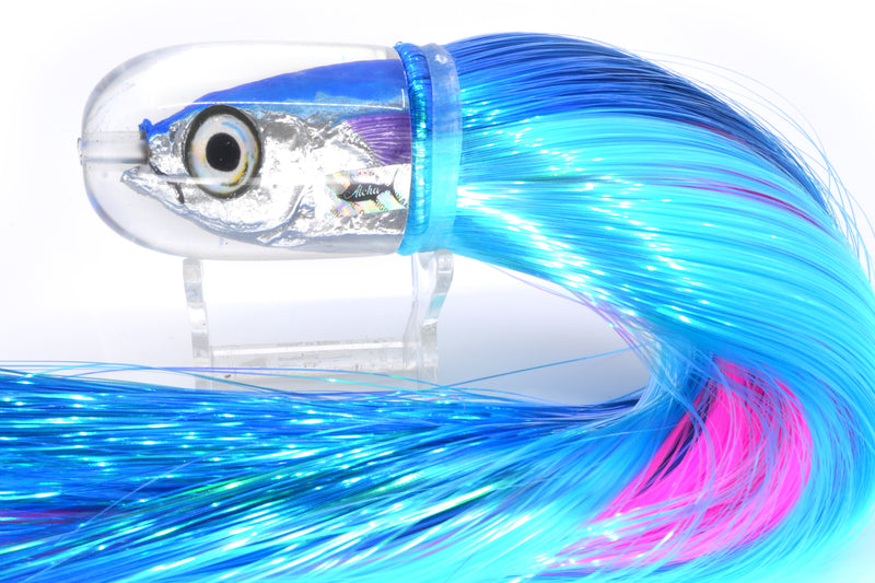 Aloha Lures Blue-Ice Blue Back Large Magic Malolo 12" 7oz Strobez Royal Blue-Ice Blue