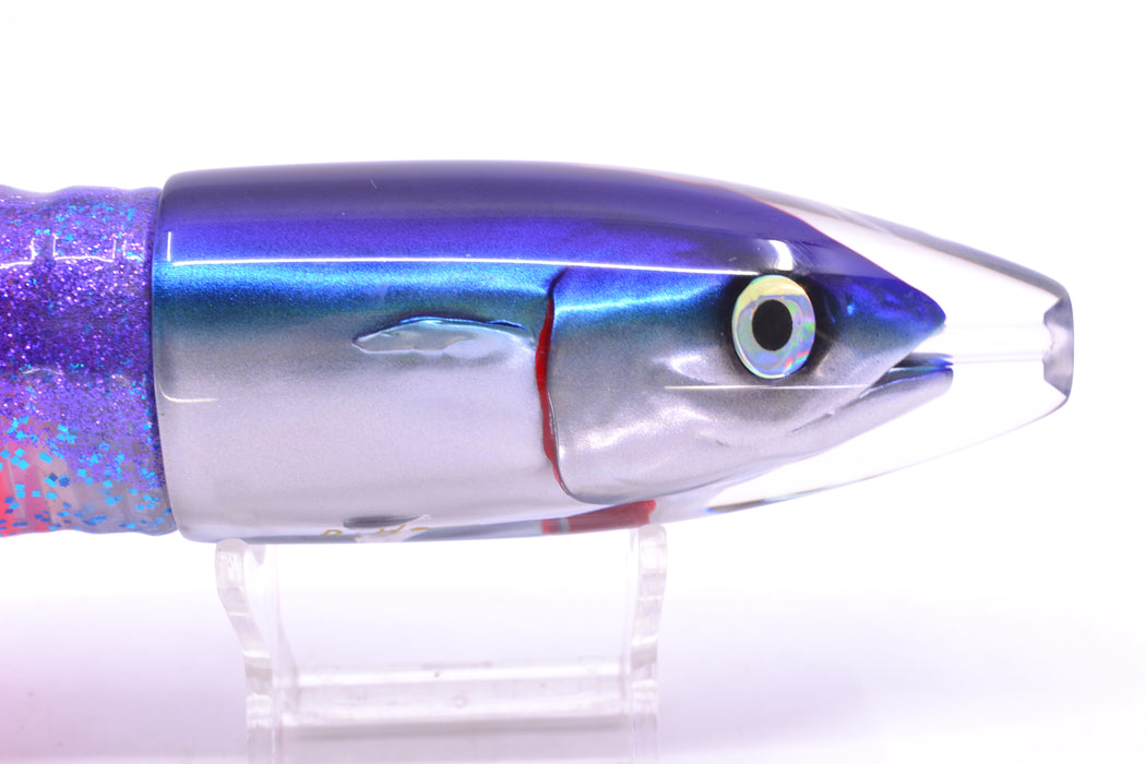 JB Signature Lures Flying Fish Large Barrel Bomb 12" 10.5oz Skirted Purple-Blue/Pink GZE
