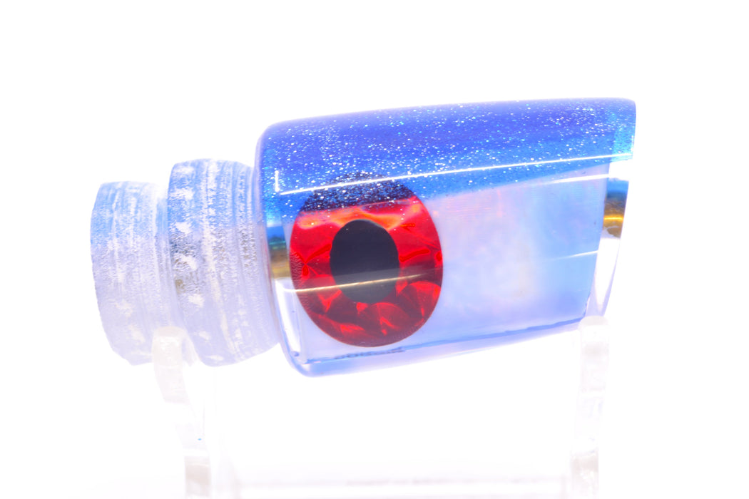 Coggin Lures Ice Blue Rainbow Glass Blue Back Black-Red Eyes Small Slant Bogie 9" 1.3oz