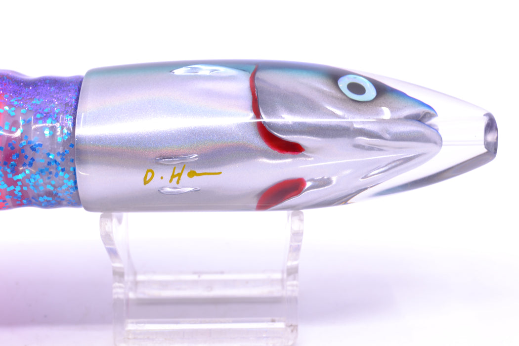 JB Signature Lures Flying Fish Large Barrel Bomb 12" 10.5oz Skirted Purple-Blue/Pink GZE