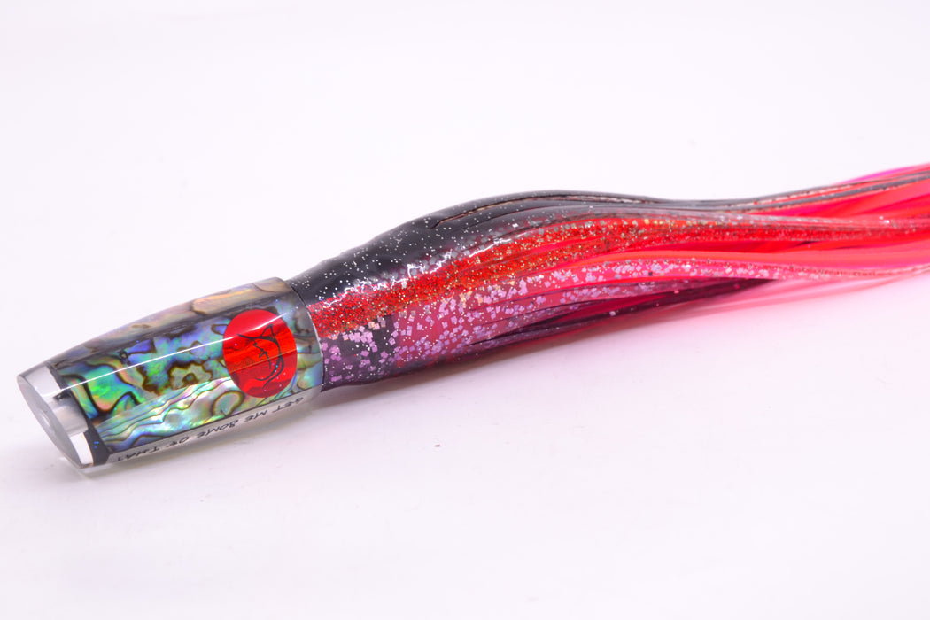 Bonze Lures Paua Shell Red Eyes Get Me Some of That 7" 3.4oz Skirted Black-Red-Purple
