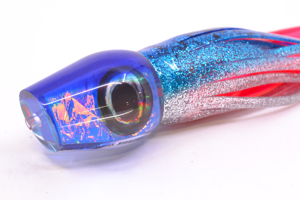Moyes Lures Blue-Pink Dichro Blue Back Taxi Eyes Medium Sumo 12" 6.8oz Skirted