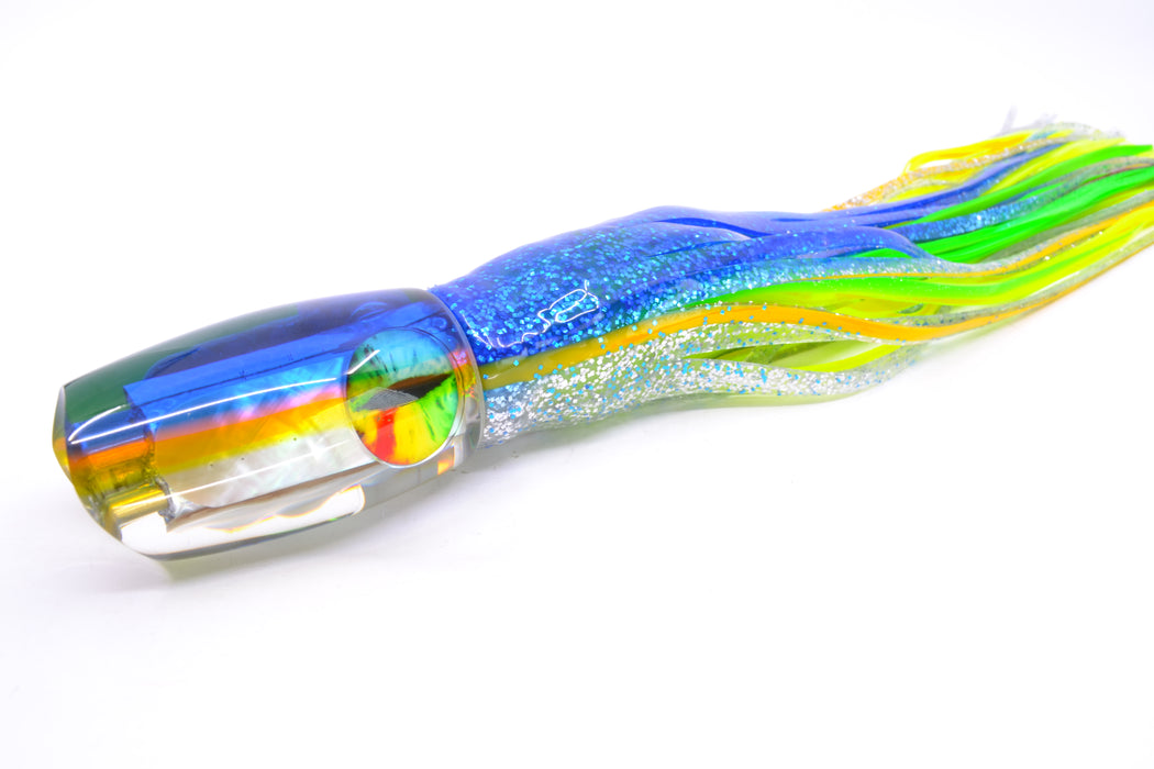 Coggin Lures White MOP Blue-Pink-Yellow Back 4-Hole Tado Mauna Loa Scoop 12" 9oz Skirted