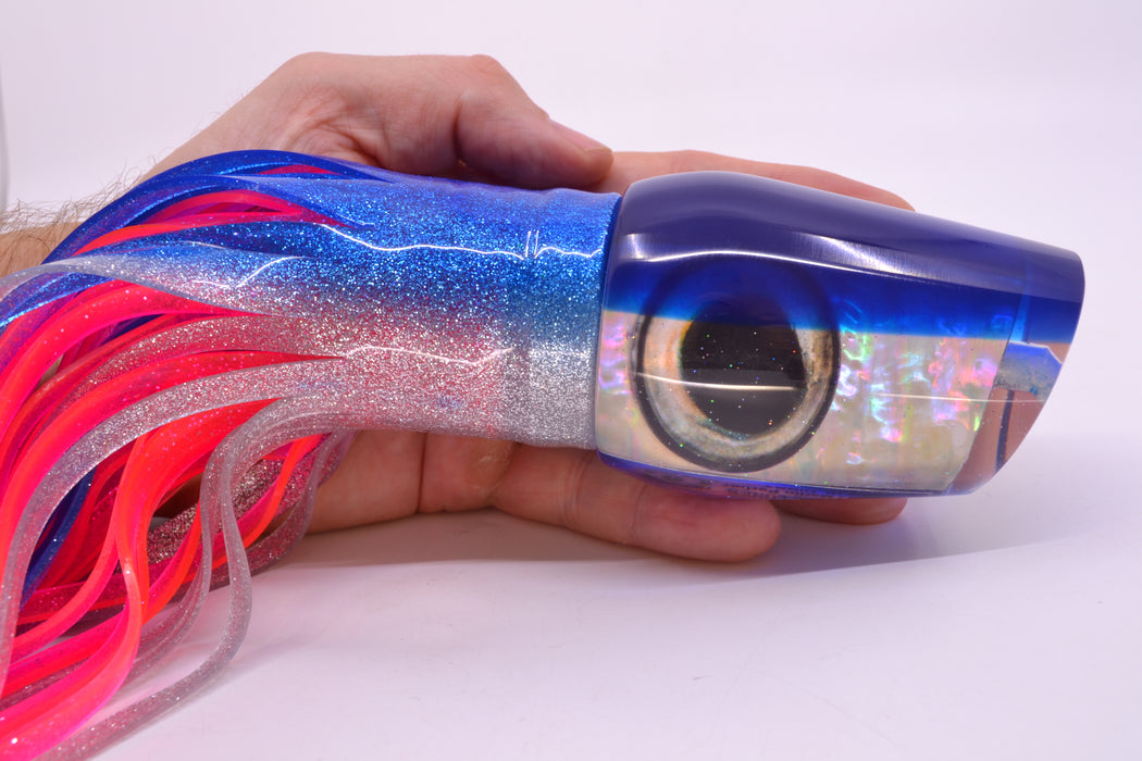 Marlin Magic White Awabi Blue Back Taxi Eyes Hibby 14" 11oz Skirted Blue-Silver/Pink