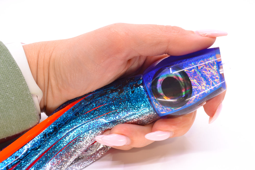 Moyes Lures Blue-Pink Dichro Blue Back Taxi Eyes Medium Sumo 12" 6.8oz Skirted