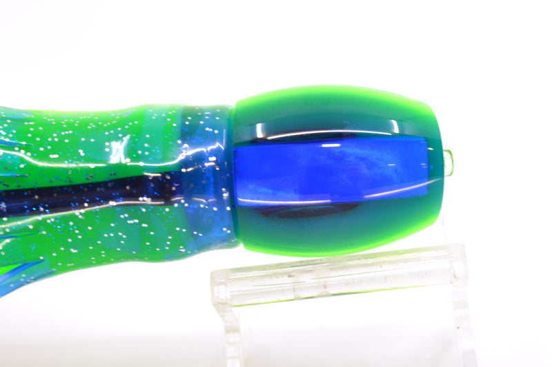 Moyes Lures Chartreuse MOP Blue-Green Back NEW Small Blaster 9" 4.5oz Skirted