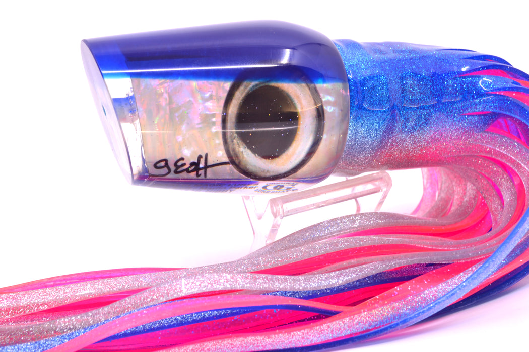 Marlin Magic White Awabi Blue Back Taxi Eyes Hibby 14" 11oz Skirted Blue-Silver/Pink