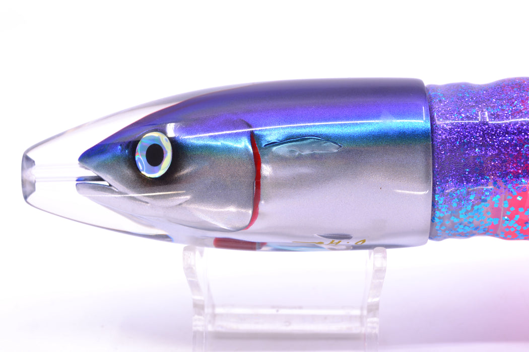JB Signature Lures Flying Fish Large Barrel Bomb 12" 10.5oz Skirted Purple-Blue/Pink GZE
