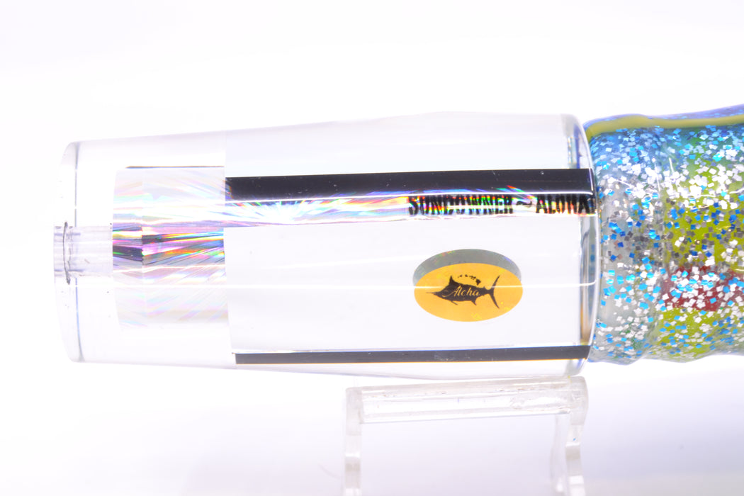 Aloha Lures Mirrored Silver Rainbow Starburst Sundowner 14" 11.5oz Skirted Blue-Silver