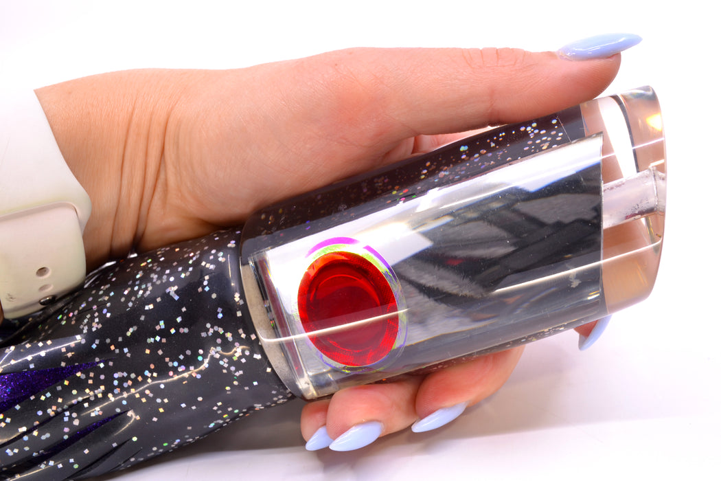 Aloha Lures Clear Mirrored Smash Bait 14" 13.5oz Skirted Black/Purple Near New Pre-Owned