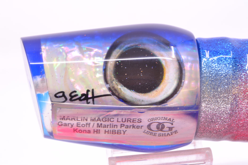 Marlin Magic White Awabi Blue Back Taxi Eyes Hibby 14" 11oz Skirted Blue-Silver/Pink