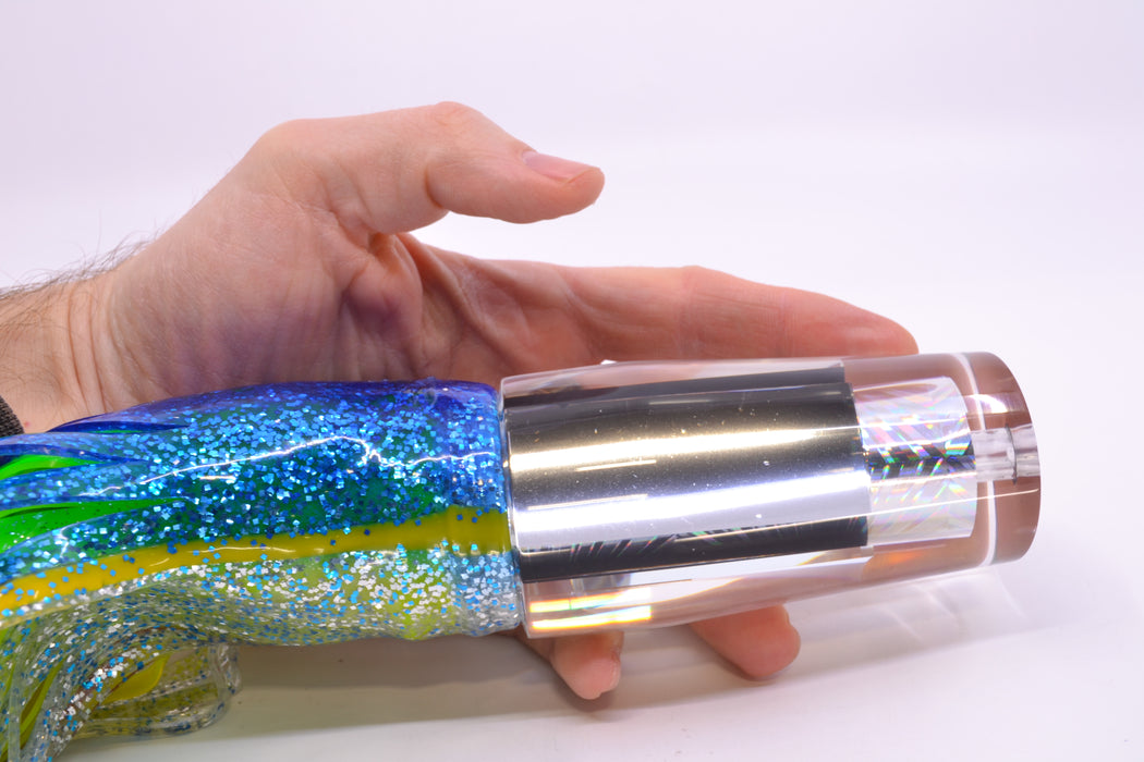 Aloha Lures Mirrored Silver Rainbow Starburst Sundowner 14" 11.5oz Skirted Blue-Silver