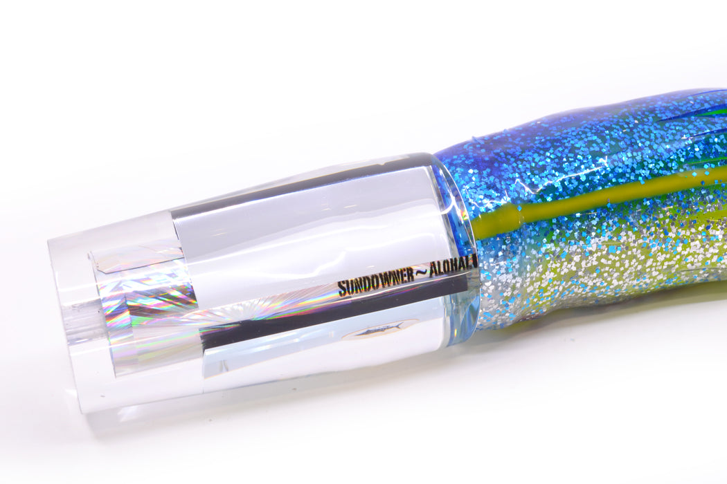 Aloha Lures Mirrored Silver Rainbow Starburst Sundowner 14" 11.5oz Skirted Blue-Silver