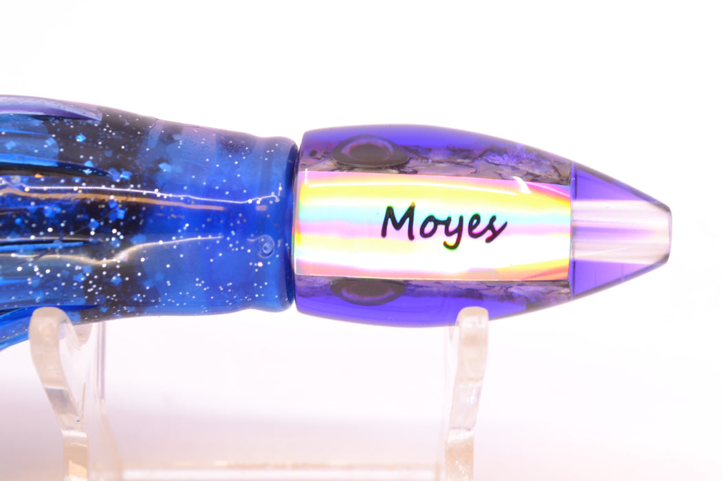 Moyes Lures S&P Purple Back Taxi Eyes Poon 5" 2oz Skirted Purple-Blue/Black