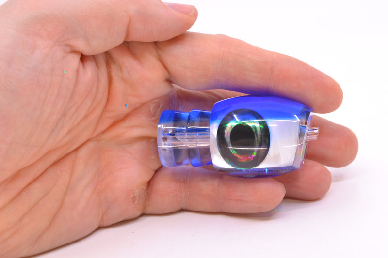 Moyes Lures White MOP Blue Back Taxi Eyes NEW Small Blaster 9" 3oz
