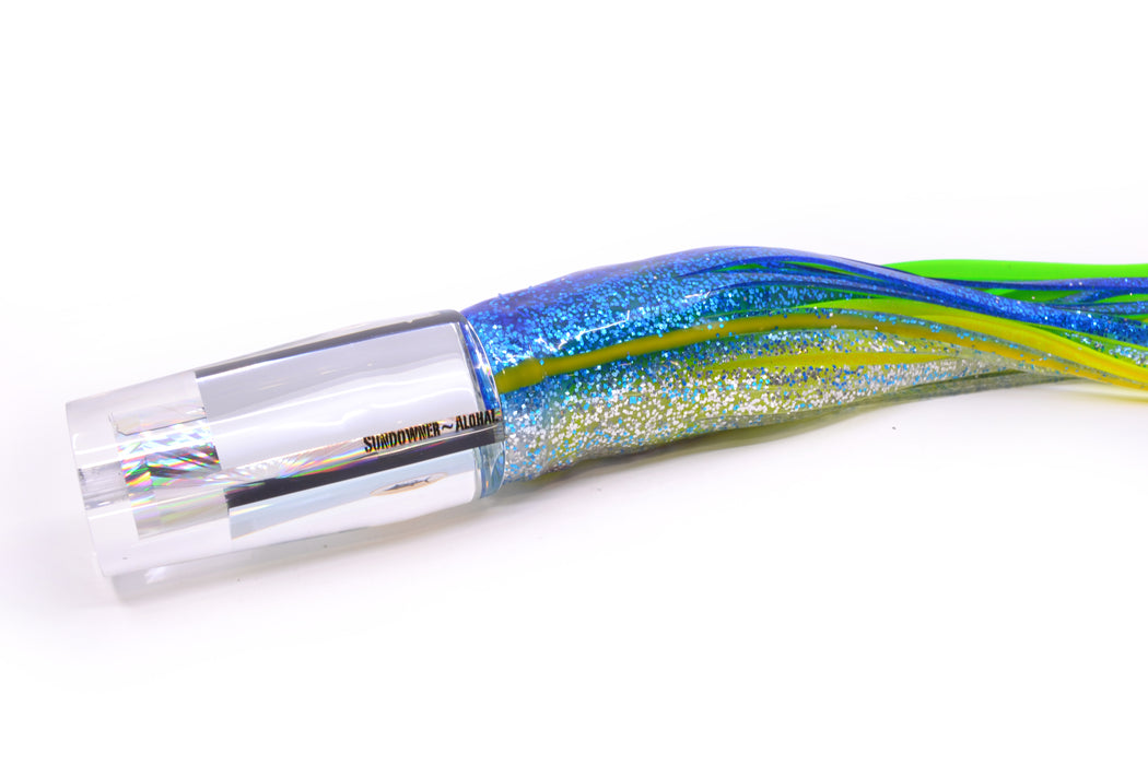Aloha Lures Mirrored Silver Rainbow Starburst Sundowner 14" 11.5oz Skirted Blue-Silver
