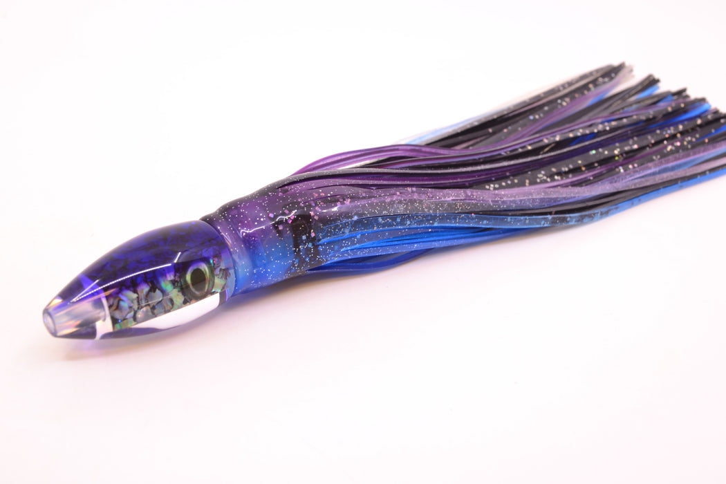 Moyes Lures S&P Purple Back Taxi Eyes Poon 5" 2oz Skirted Purple-Blue/Black