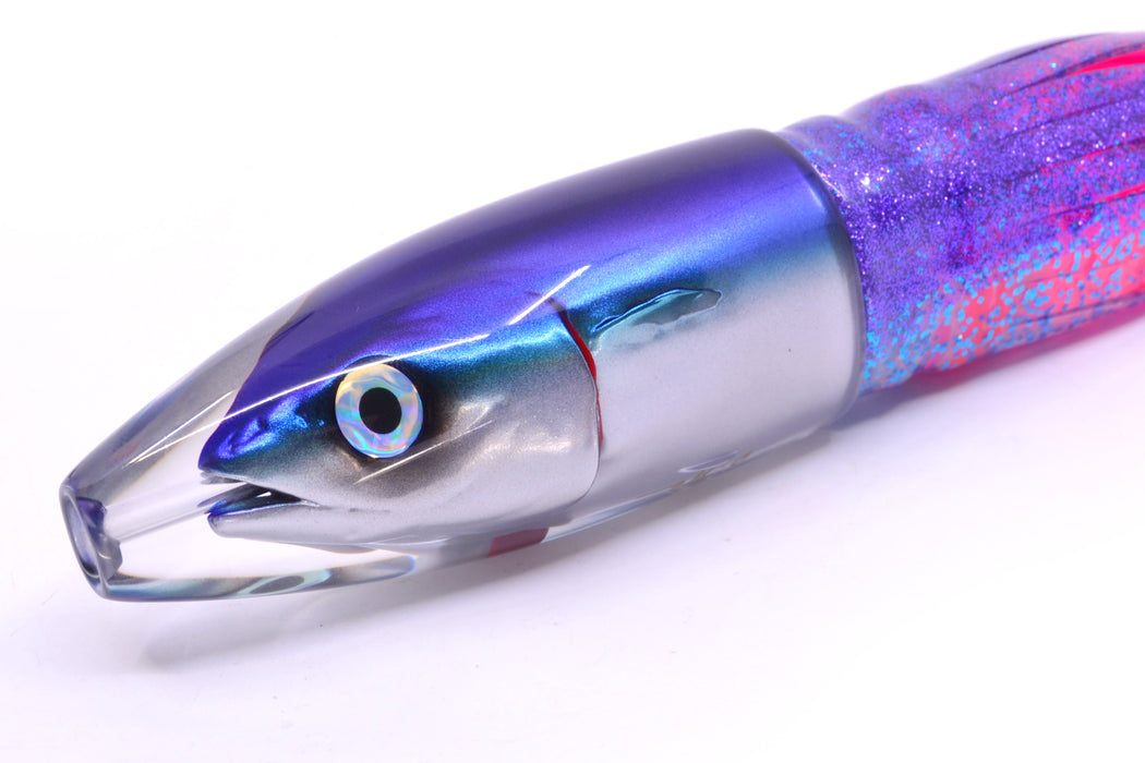 JB Signature Lures Flying Fish Large Barrel Bomb 12" 10.5oz Skirted Purple-Blue/Pink GZE