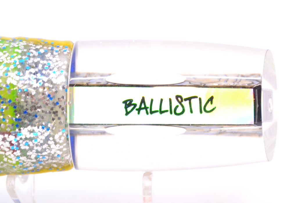 Bonze Lures Paua Shell Red Eyes Ballistic 12" 13.5oz Skirted Blue-Yellow-Silver