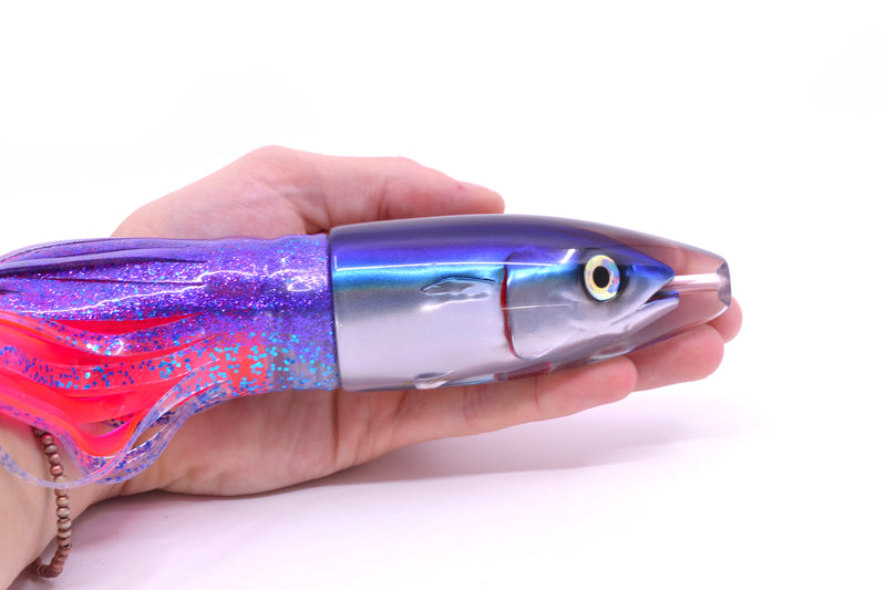 JB Signature Lures Flying Fish Large Barrel Bomb 12" 10.5oz Skirted Purple-Blue/Pink