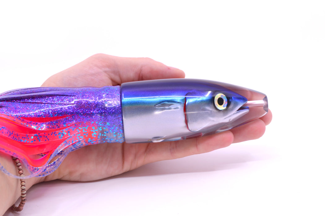 JB Signature Lures Flying Fish Large Barrel Bomb 12" 10.5oz Skirted Purple-Blue/Pink GZE