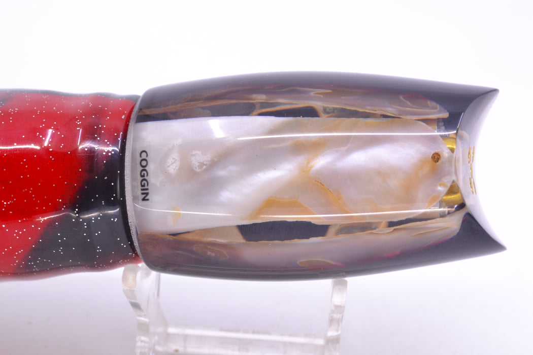 Coggin Lures Golden MOP Black-Red Back 4-Hole Tado Mauna Loa Scoop 12" 9oz Skirted