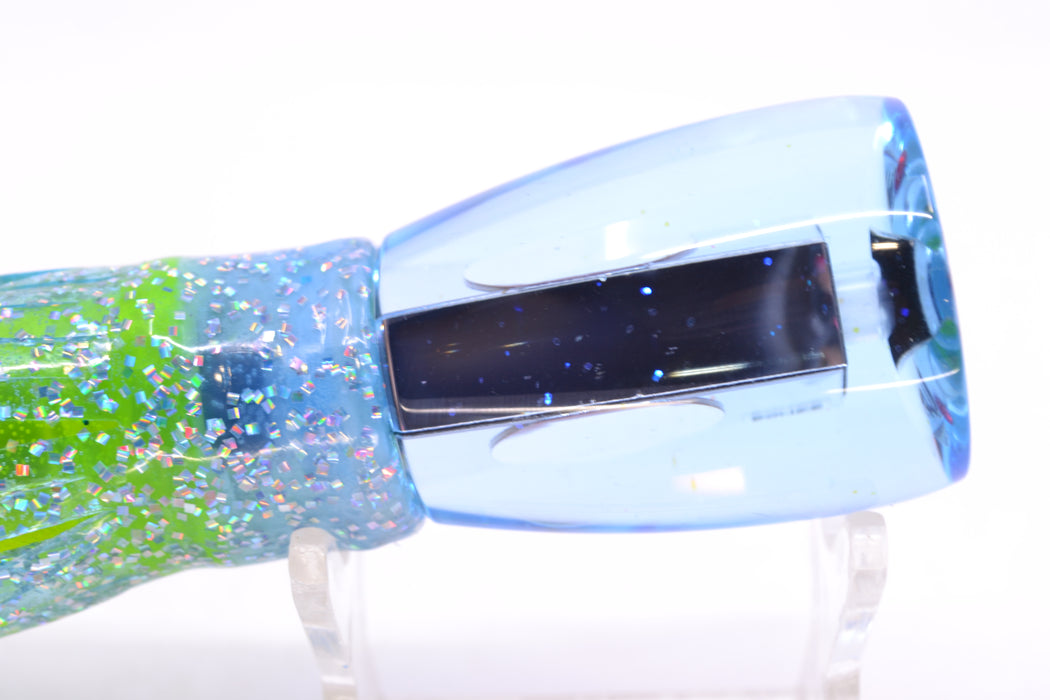 Bonze Lures Ice Blue Mirrored Red Eyes D Shackle 9" 3.5oz Skirted Ice Blue/Rainbow