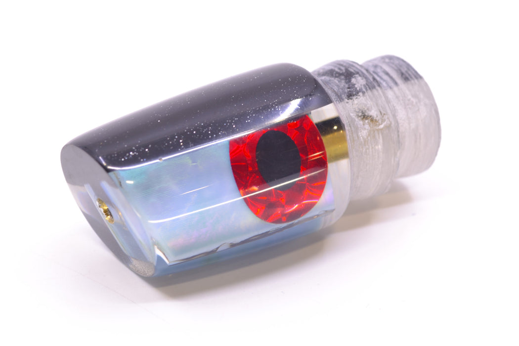 Coggin Lures Ice Blue Rainbow Glass Black Back Small Slant Bogie 9" 1.3oz