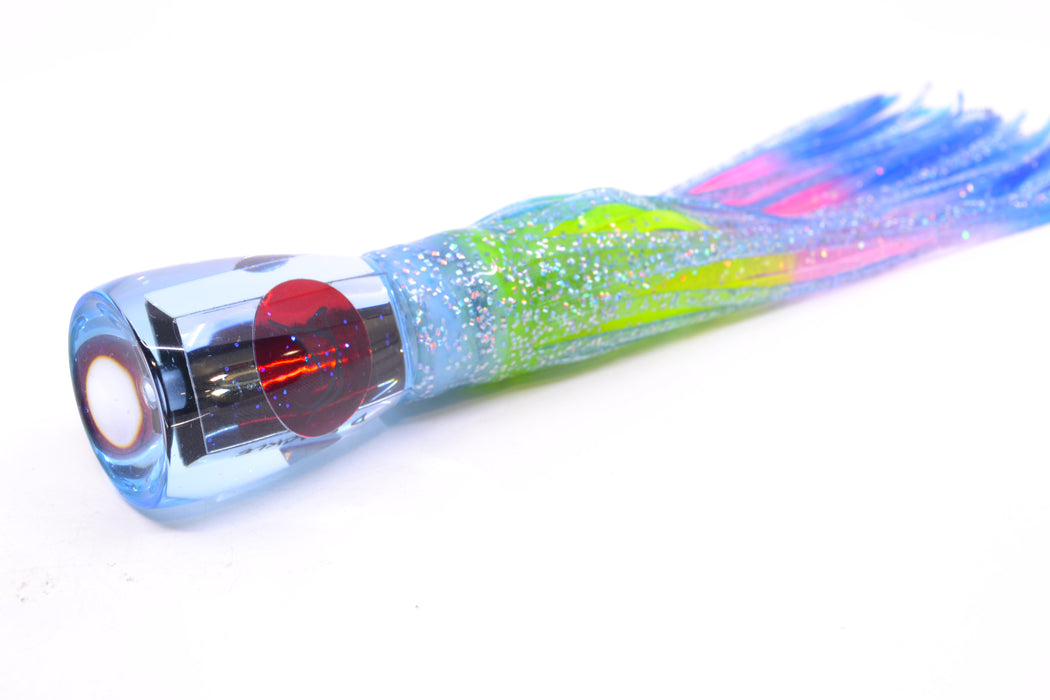 Bonze Lures Ice Blue Mirrored Red Eyes D Shackle 9" 3.5oz Skirted Ice Blue/Rainbow