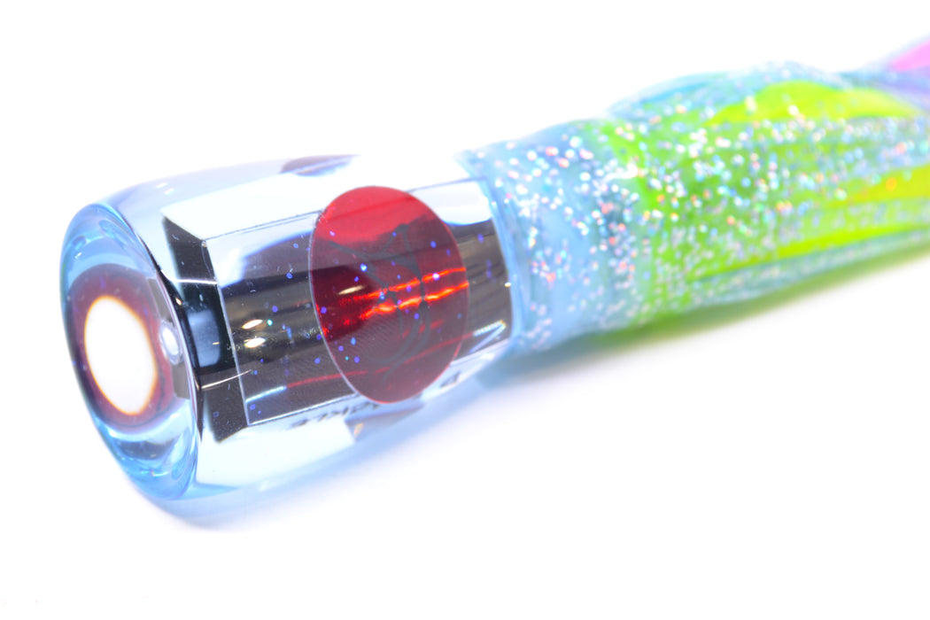 Bonze Lures Ice Blue Mirrored Red Eyes D Shackle 9" 3.5oz Skirted Ice Blue/Rainbow