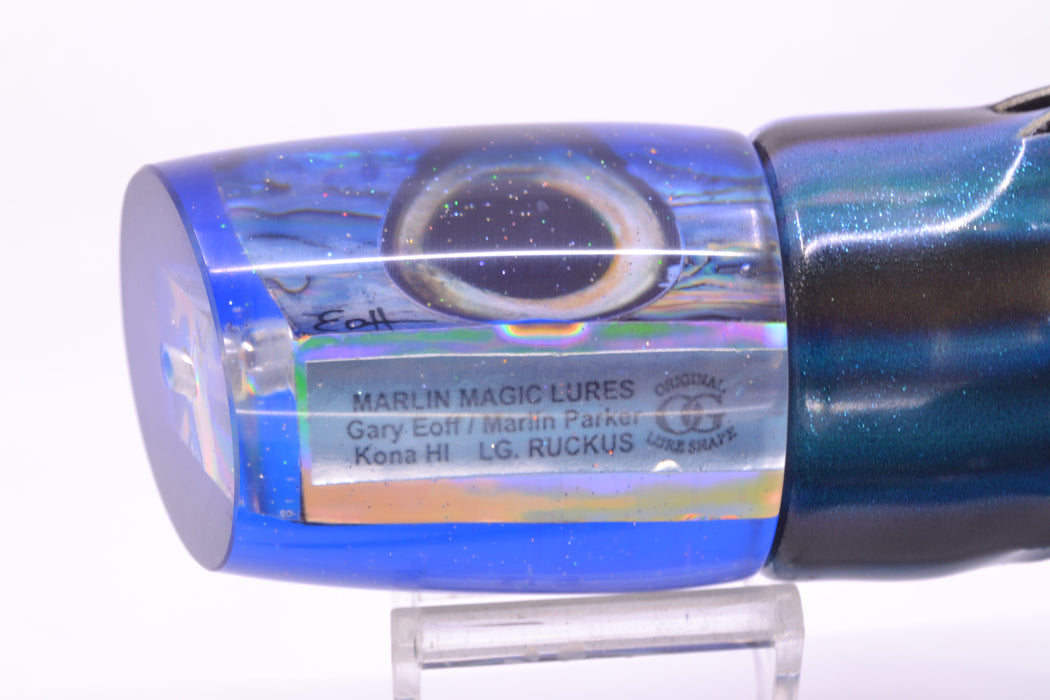 Marlin Magic Paua Shell Blue Back Taxi Eyes Large Ruckus 14" 11.3oz FT Vinyl Skipjack