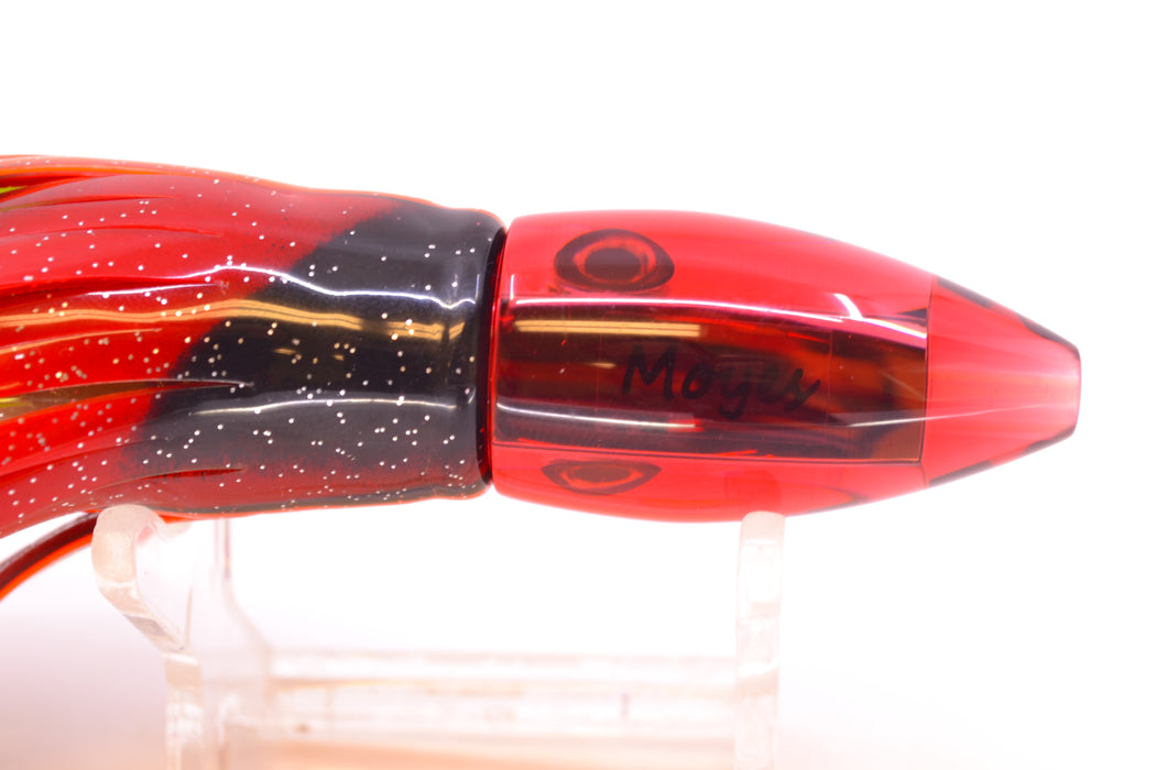 Moyes Lures Red Mirrored Taxi Eyes Poon 5" 2oz Skirted Black-Orange-Black & Red Bars
