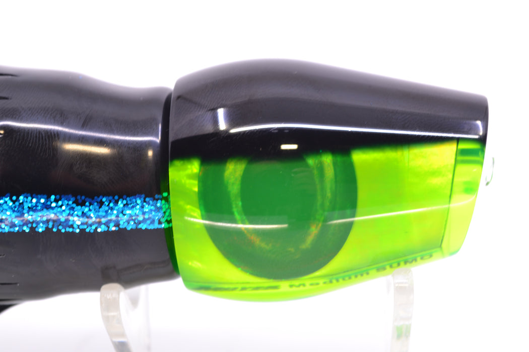 Moyes Lures Chartreuse MOP Black Back Medium Sumo 12" 6.8oz Skirted Yellowfin
