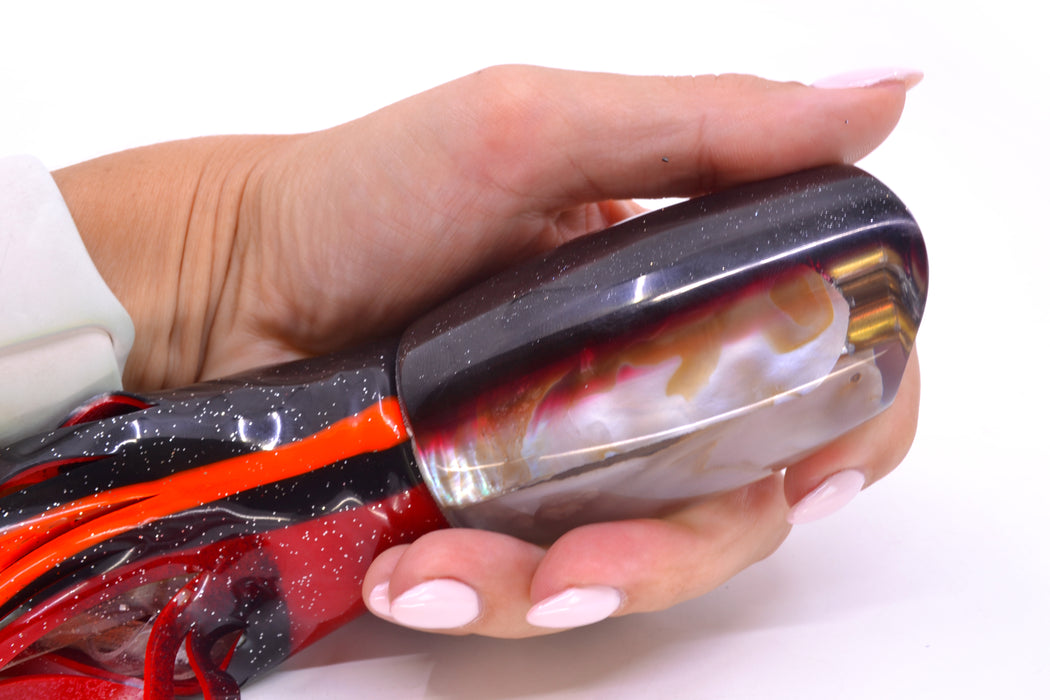 Coggin Lures Golden MOP Black-Red Back 4-Hole Tado Mauna Loa Scoop 12" 9oz Skirted