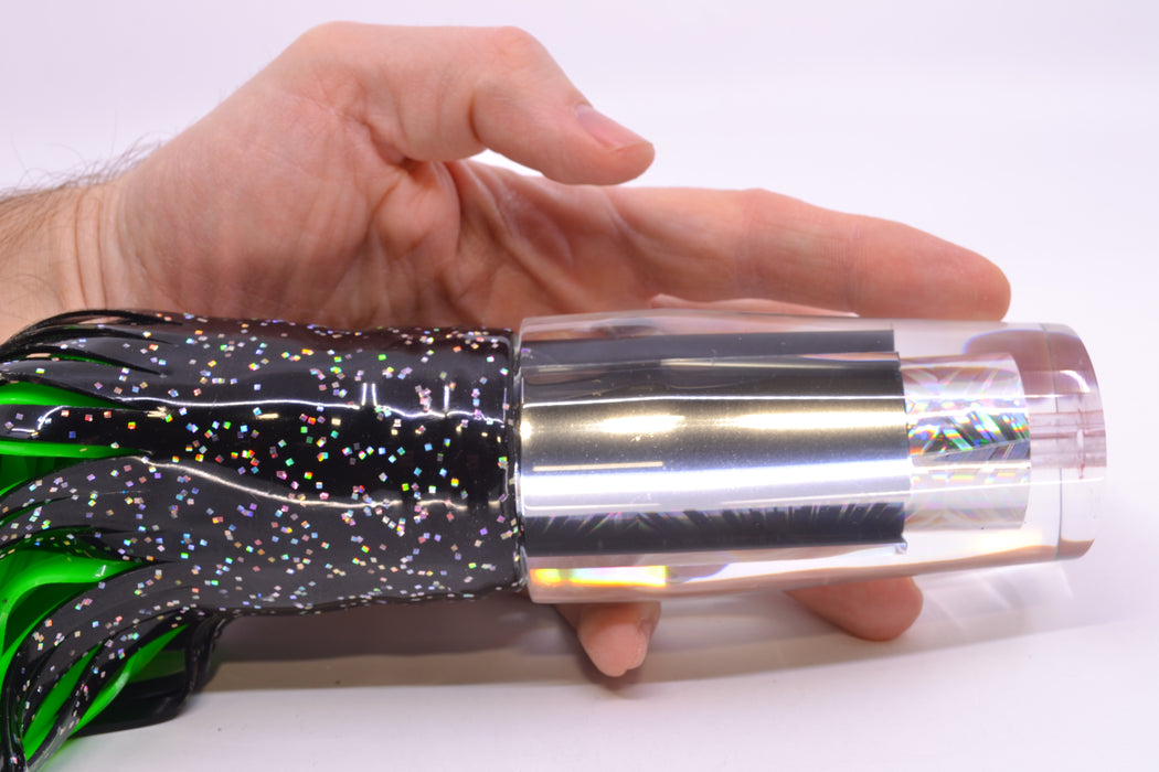 Aloha Lures Mirrored Silver Rainbow Starburst Sundowner 14" 11.5oz Skirted Black/Green